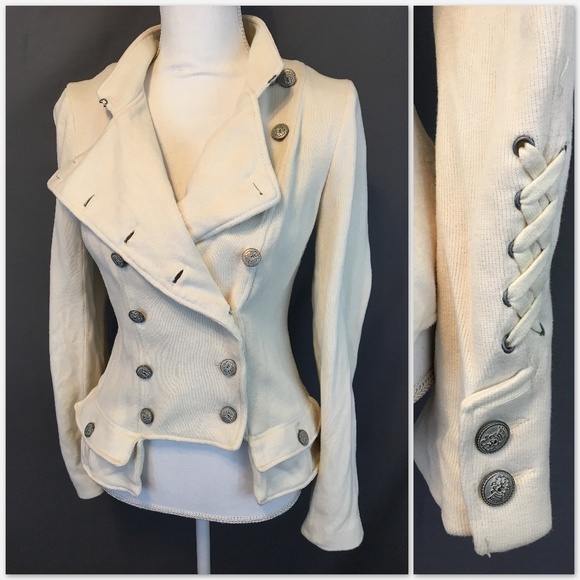 Free People Jackets & Blazers - We the Free Cream Majorette Cropped Button Jacket